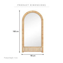 Load image into Gallery viewer, Ariel Woven 180cm Arch Mirror Natural
