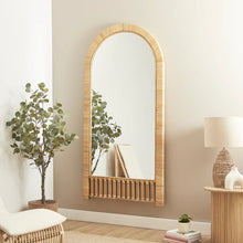 Load image into Gallery viewer, Ariel Woven 180cm Arch Mirror Natural
