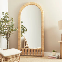 Load image into Gallery viewer, Ariel Woven 180cm Arch Mirror Natural
