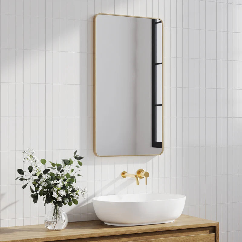 Gia 100cm Rounded Rectangle Mirror Gold