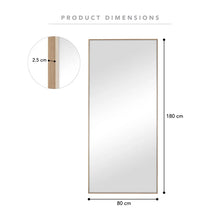 Load image into Gallery viewer, Oakleigh 180cm Rectangle Solid Oak Full Length Mirror Natural

