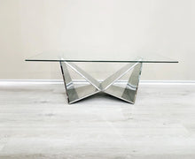 Load image into Gallery viewer, Luxury Glossy Silver Clear Glass Coffee Table
