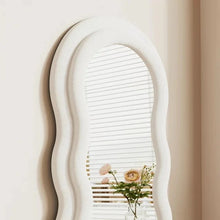 Load image into Gallery viewer, Wave White Velvet Full Length Free Standing Mirror
