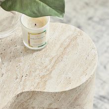 Load image into Gallery viewer, Travertine Leaf Side Table
