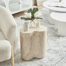 Load image into Gallery viewer, Travertine Leaf Side Table
