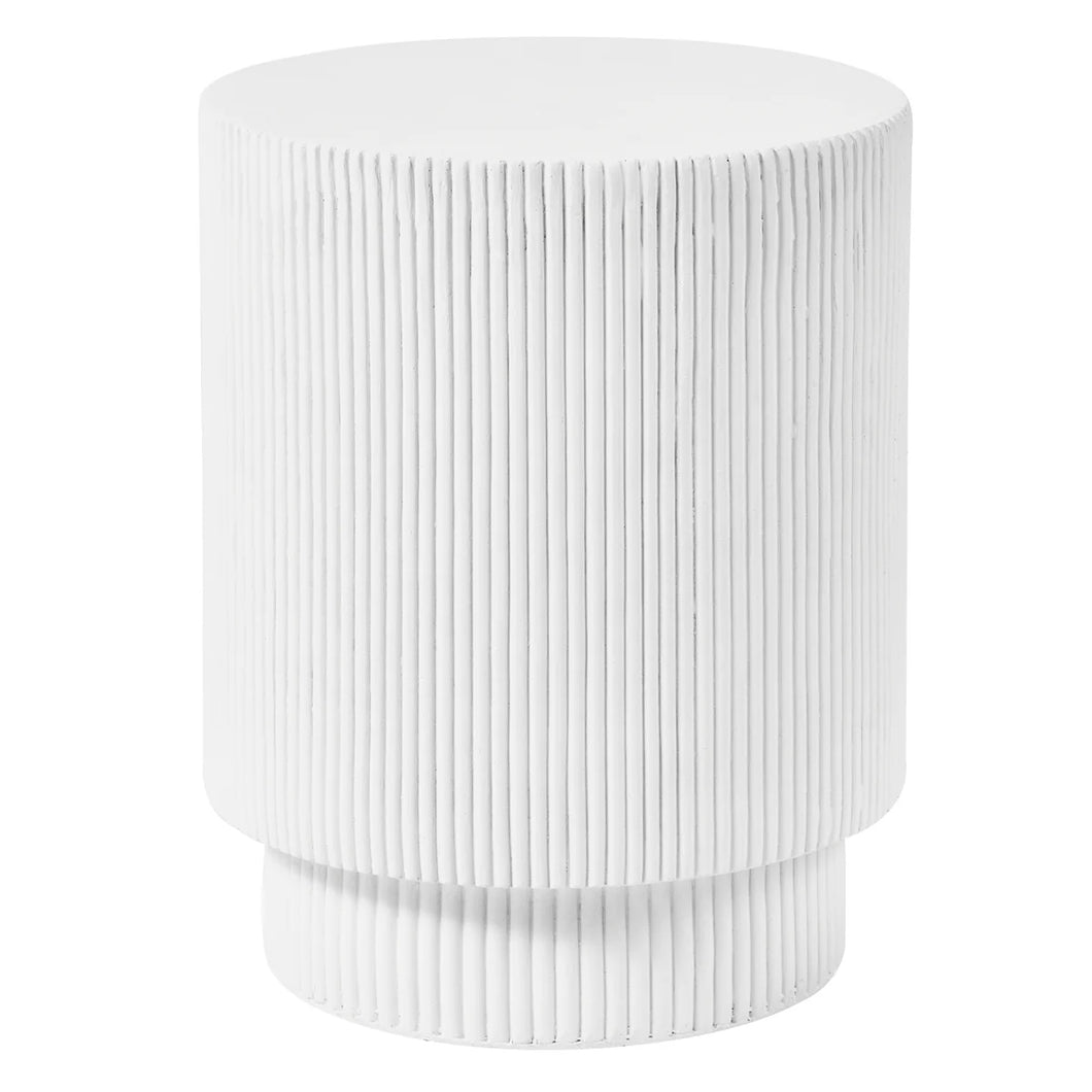 Alice Ribbed White Side Table