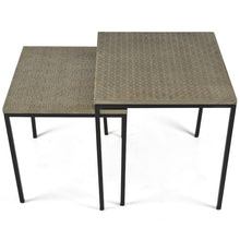 Load image into Gallery viewer, Set of 2 iron square side table
