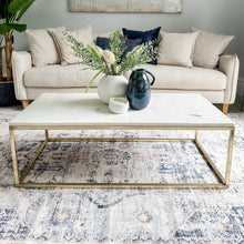 Load image into Gallery viewer, Marble Top Gold Legs Large Coffee Table 120 cm
