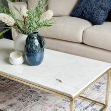 Load image into Gallery viewer, Marble Top Gold Legs Large Coffee Table 120 cm
