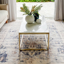 Load image into Gallery viewer, Marble Top Gold Legs Large Coffee Table 120 cm
