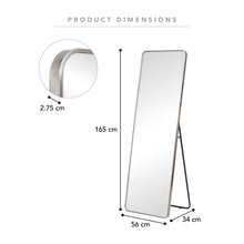 Load image into Gallery viewer, Elle 165cm Rectangle Standing Full Length Mirror Gunmetal Grey

