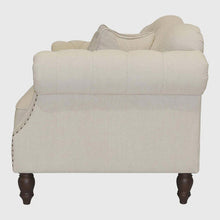 Load image into Gallery viewer, Vaucluse 3 Seat Hamptons Buttoned Sofa Beige Linen Blend
