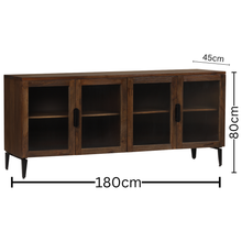 Load image into Gallery viewer, Walnut Four Door Wooden Buffet - CSHWH
