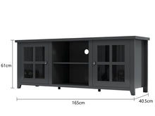 Load image into Gallery viewer, Black Hamptons 165cm Entertainment TV Unit Cabinet Buffet - CSHWH
