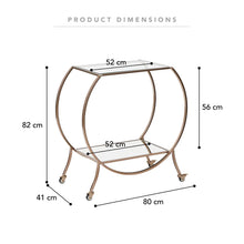 Load image into Gallery viewer, Jordan 86 CM Steel Arch Bar Cart Brass Gold
