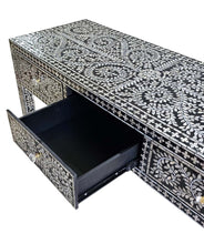 Load image into Gallery viewer, Samantha Pearl Black and White 3 Drawer Console Table
