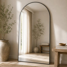 Load image into Gallery viewer, Arch Black Metal Full Length Mirror 110x180 cm
