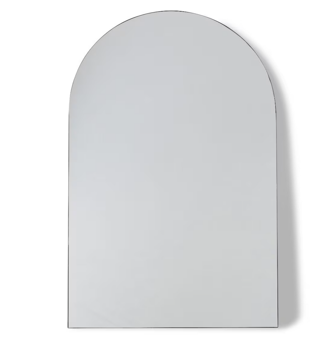 Extra Large Arch Full Length Black Metal Mirror 215x140 cm