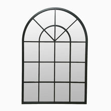 Load image into Gallery viewer, Hamptons Windows Arch Metal Black Iron Mirror 135x92 cm - SML
