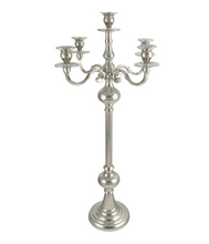 Load image into Gallery viewer, Large Silver Candlebra 5 Arms Candle Holder - Decorative
