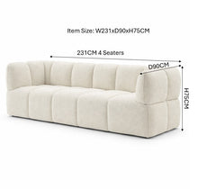 Load image into Gallery viewer, Rehein 3-Seater Lounge– White Sofa
