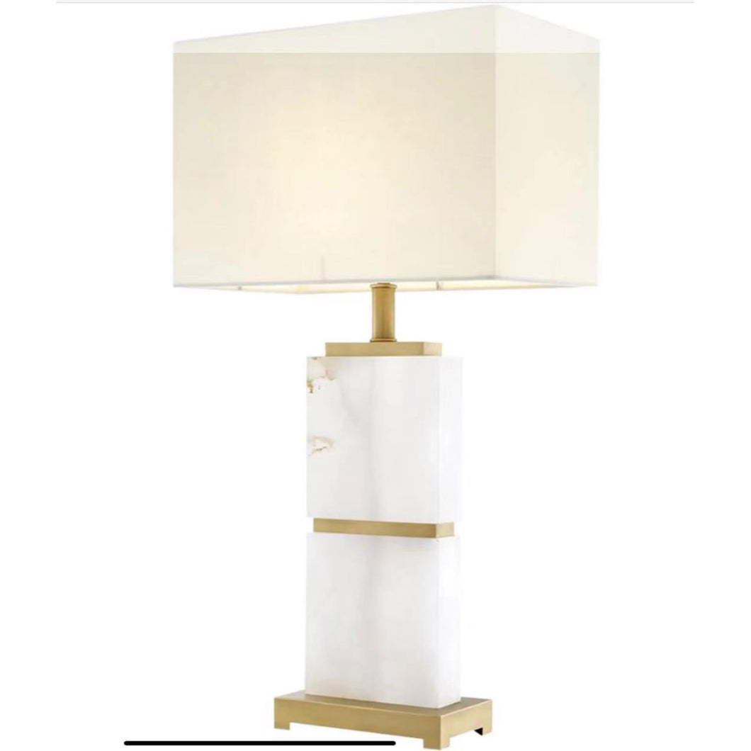 Mirror Hall White Marble Table Lamp