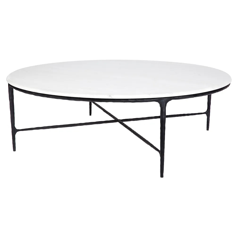 Heston Round Marble Coffee Table - Black