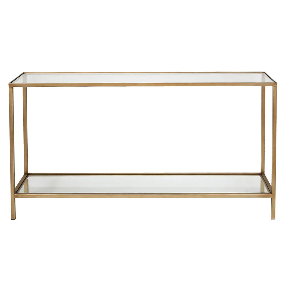 Cocktail Glass Console Table - Large Antique Gold