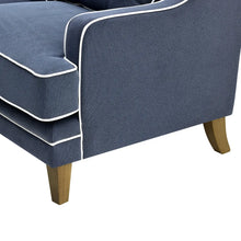 Load image into Gallery viewer, BONDI TWO SEAT SOFA NAVY WITH WHITE PIPING
