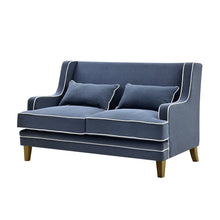 Load image into Gallery viewer, BONDI TWO SEAT SOFA NAVY WITH WHITE PIPING
