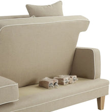 Load image into Gallery viewer, BONDI 3 SEAT SOFA NAT/WHITE PIPING
