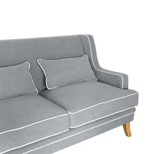 Load image into Gallery viewer, BONDI 2 SEAT SOFA GREY W/ WHITE PIPING
