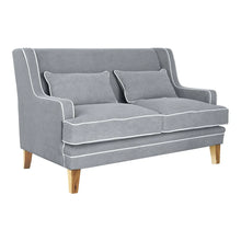 Load image into Gallery viewer, BONDI 2 SEAT SOFA GREY W/ WHITE PIPING
