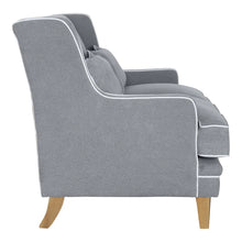 Load image into Gallery viewer, BONDI 2 SEAT SOFA GREY W/ WHITE PIPING
