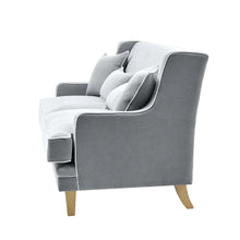 Load image into Gallery viewer, BONDI 3 SEAT SOFA GREY W/ WHITE PIPING
