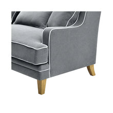 Load image into Gallery viewer, BONDI 3 SEAT SOFA GREY W/ WHITE PIPING
