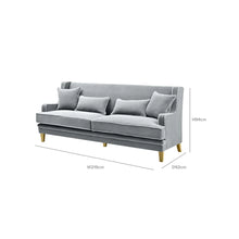 Load image into Gallery viewer, BONDI 3 SEAT SOFA GREY W/ WHITE PIPING
