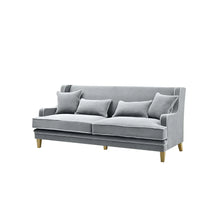 Load image into Gallery viewer, BONDI 3 SEAT SOFA GREY W/ WHITE PIPING
