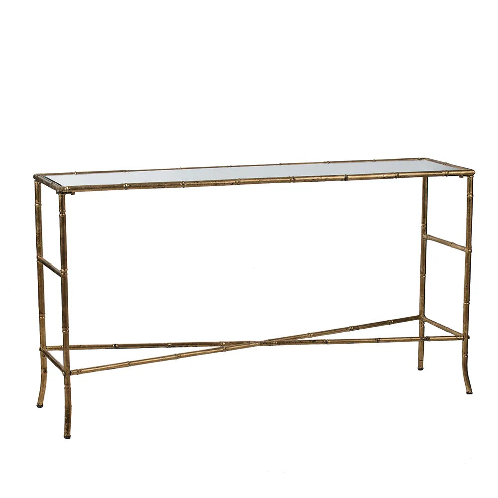 Marina Modern Gold Console Table Mirror Top 140x33x78