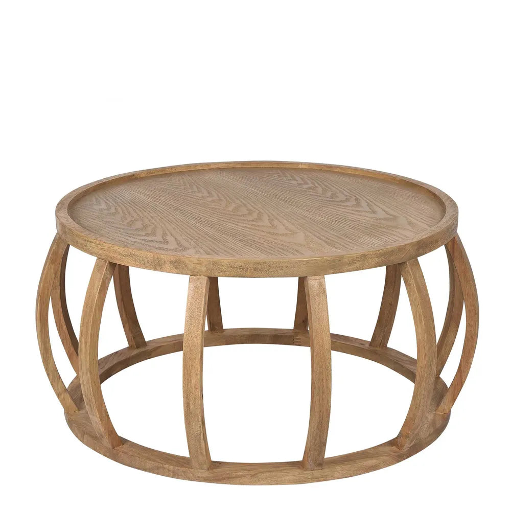 ZOE ROUND WOODEN COFFEE TABLE NATURAL