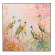 Load image into Gallery viewer, Flamingo in Pink Background Hand Painted Canvas Print Wall Art in Frame 103 cm
