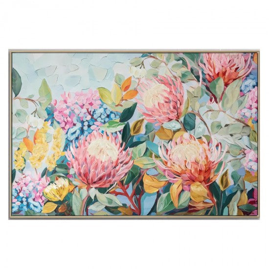 Spring Garden Hand Painted Framed Canvas in 123 cm