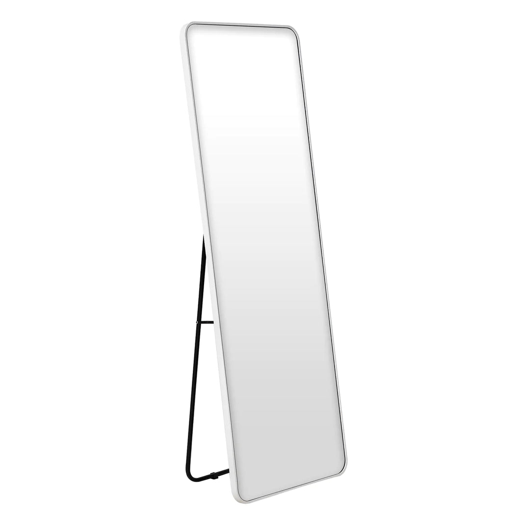 Metal Rectangular Full Length Standing White Metal Frame Mirror