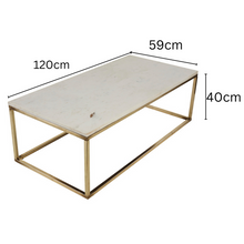 Load image into Gallery viewer, Marble Top Gold Legs Large Coffee Table 120 cm
