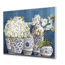 Load image into Gallery viewer, Blue and White Jars Hamptons Framed Canvas/Wall Art
