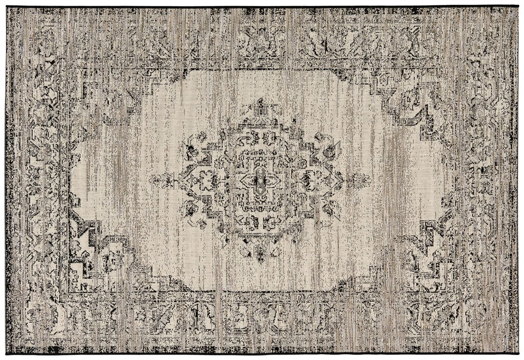 St Tropez Indoor/Outdoor Heritage Medallion Rug - Beige/Grey - 240x330cm