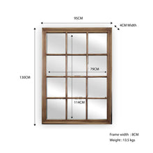 Load image into Gallery viewer, Window Style Hampton Wood Mirror Taupe - Rectangle 95x130 cm
