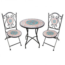 Load image into Gallery viewer, Moroccan Metal Outdoor Table with 2 Chairs
