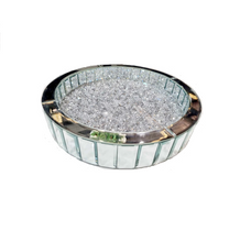 Load image into Gallery viewer, Royal Sparkling Silver Mirrored Tray - Decorative
