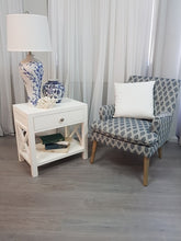 Load image into Gallery viewer, Catalina Crossed White Bedside/Side Table
